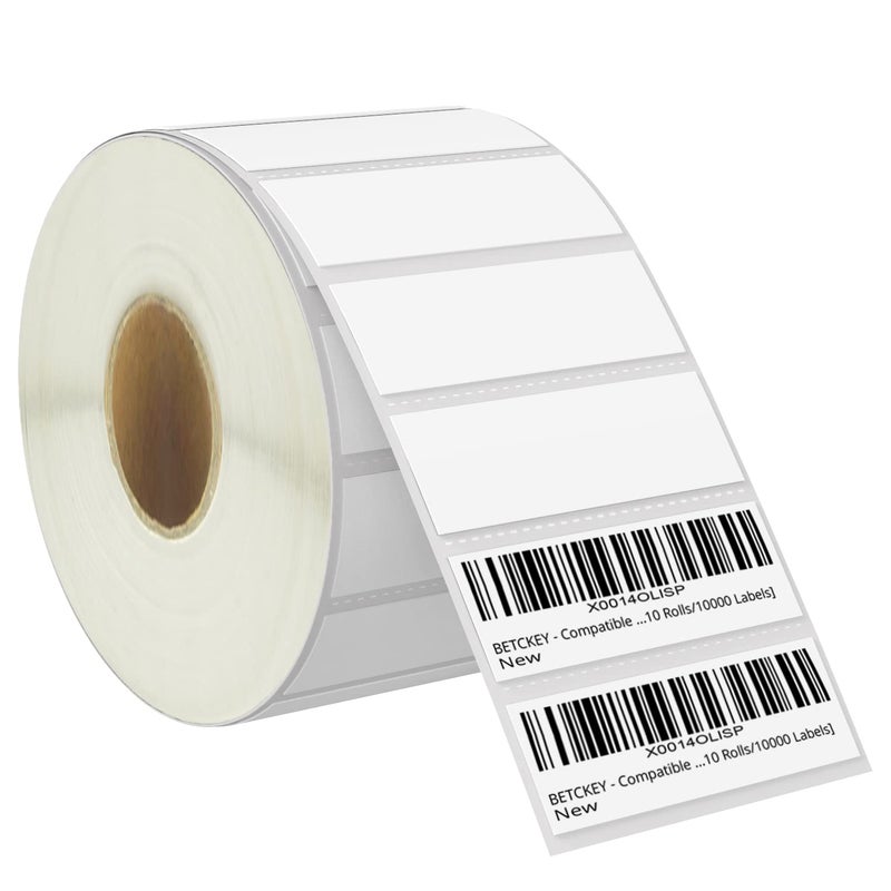 BETCKEY - 3" x 1" (76 mm x 25 mm) UPC Barcode & Address Labels Compatible with Zebra & Rollo Label Printer,Premium Adhesive & Perforated [1 Rolls, 1375 Labels] - Image 1